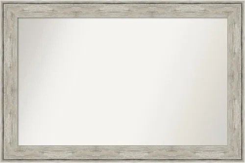 Miniatura 50 de Amanti Art Espejo de baño plateado para sobre fregadero, 28 x 47 pulgadas, espejo rectangular de plata imperial, marco de madera tradicional de gran