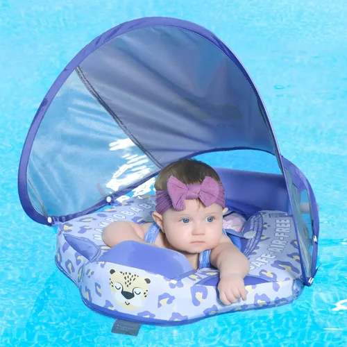 Miniatura 7 de Mambobaby Flotador con Cola Flotador de natación para bebé con toldo, ideal como entrenador de natación; flotador de agua no inflable, salvavidas a