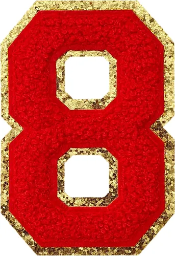 Miniatura 42 de GYGYL - 3 parches de letras deportivas de felpilla con purpurina, parches para planchar de tamaño grande para decoración de disfraces