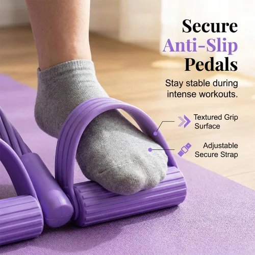 Miniatura 4 de 21 bandas de resistencia de fitness, 4 tubos de pedal de tobillo, banda de resistencia con mango, dispositivo de resistencia de pedal desmontable