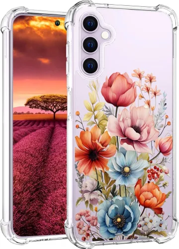 Miniatura 24 de Compatible con Samsung Galaxy S23 - Funda transparente para mujeres y niñas, diseño transparente (formas geométricas de arte abstracto)