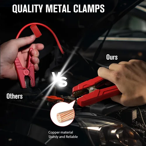 Miniatura 5 de GOOLOO Nuevo Arrancador de Batería GP2000, 12V 2000A Arrancador de Coche (Hasta 8.0L Gasolina, 6.0L Motores Diésel), Cargador de Batería Portátil