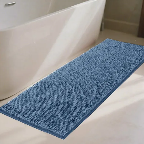 Miniatura 9 de Alfombras de baño 47x17 pulgadas, súper absorbentes, suaves, gruesas, lavables a máquina, alfombra de baño de chenilla, antideslizante para piso