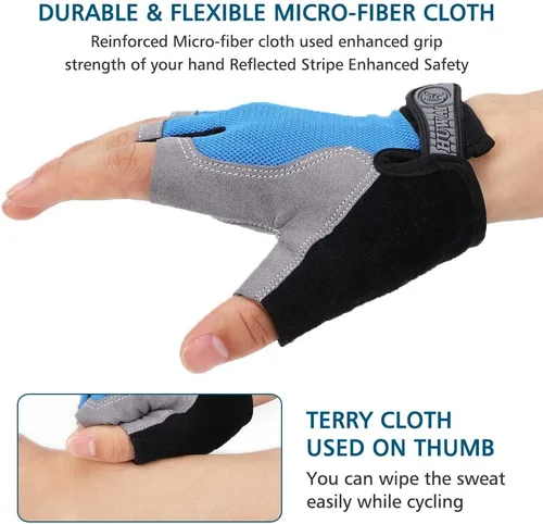 Miniatura 6 de Accmor Guantes de ciclismo para hombres y mujeres, guantes de ciclismo de medio dedo, guantes de bicicleta de carretera MTB, guantes antideslizantes