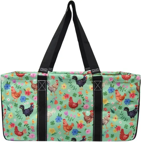 Miniatura 252 de NGIL Bolsa de comestibles reutilizable extra grande plegable de gran tamaño para comestibles, almacenamiento, picnic, playa, Bronco-negro occidental