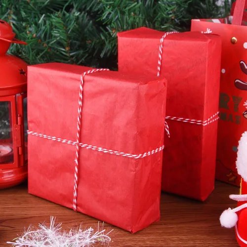 Miniatura 5 de MIAHART 60 Hojas de Papel de Seda de Navidad 50 * 35cm Papel de Regalo de Navidad para DIY y Artesanía Bolsas de Regalo Decoraciones (Rojo)