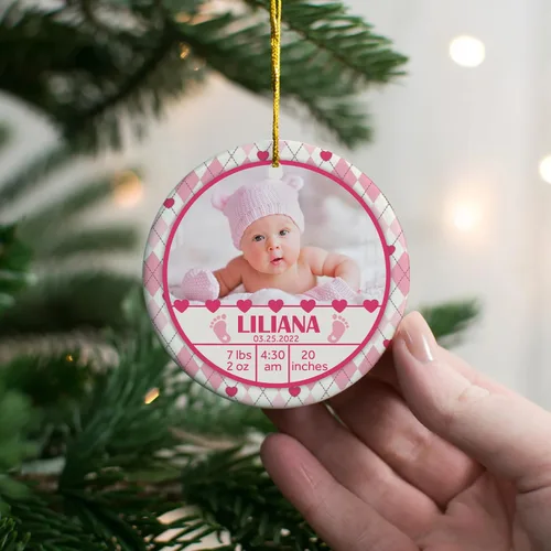 Miniatura 3 de Adorno de bebé de primera Navidad con foto personalizada, adorno de árbol de Navidad con foto personalizada, adorno de recuerdo de bebé, regalo