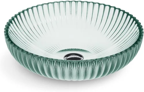 Kohler 28824-TG2 K-28824-TG2 Artist Editions Salute Collection - Lavabo de vidrio para baño, 15 pulgadas, redondo, trans, rocío translúcido