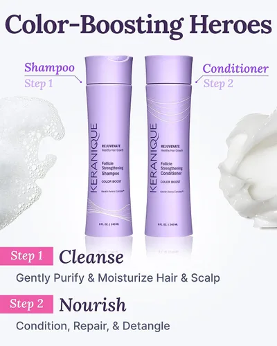 Miniatura 7 de Keranique Champú y Acondicionador Seguro para el Color - Champú y Acondicionador para Proteger y Extender el Color para Mujeres con Cabello Seco