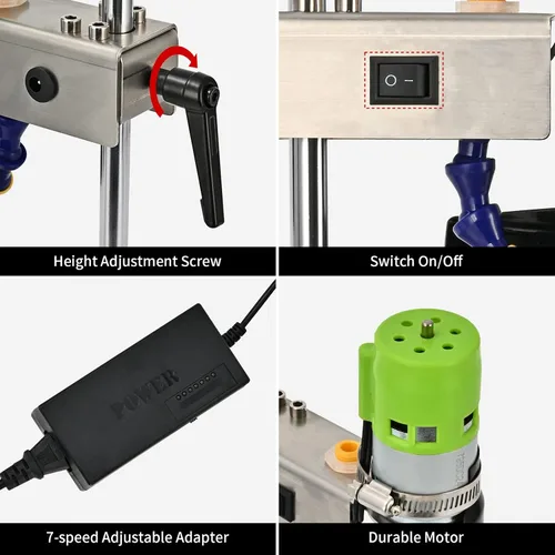 Miniatura 3 de DIYAREA Cortador eléctrico de botellas de vidrio de 150 W, 6000 rpm, cortador de botellas de vid DIY con 8 piezas de hoja abrasiva de esmeril