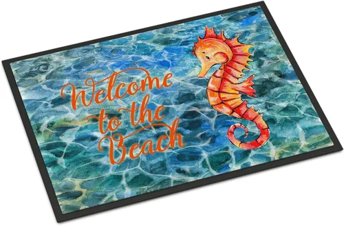 Caroline's Treasures BB8519JMAT - Felpudo de bienvenida con caballito de mar de 24 x 36 pulgadas, para interiores y exteriores, para entrada,