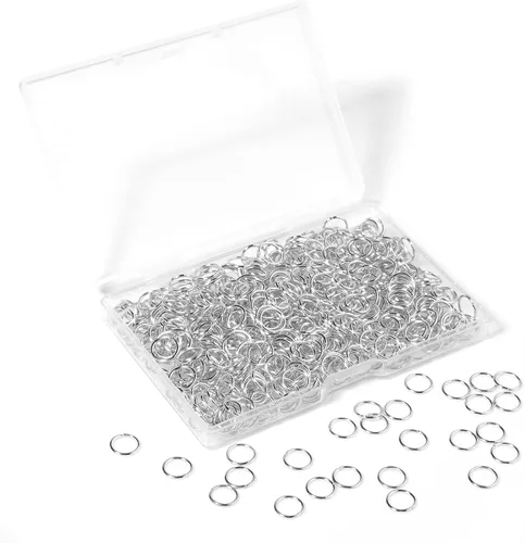 Miniatura 25 de 1600 piezas de anillos abiertos de plata para hacer joyas, juego de anillos de plata bañada en plata para joyería