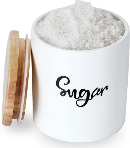 Miniatura 7 de LEETOYI Contenedores de almacenamiento de alimentos de porcelana con tapa, diseño de tamaño pequeño y ahorra espacio, 4.5 pulgadas, color blanco