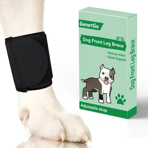 Miniatura 6 de GenetGo Manga de pierna delantera canina para perro con compresión en la pata, envoltorios de articulación - Protege heridas, detiene lamidos