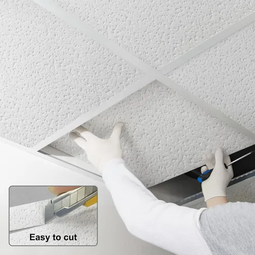 Miniatura 7 de Azulejos de techo profesionales impresos de 2 x 2 pies, panel de techo de PVC de 24 x 24 pulgadas, impermeable, lavable y resistente al fuego, PVC