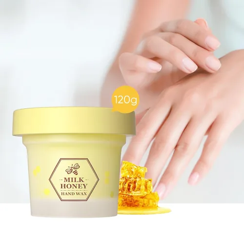1 cera de manos con miel de leche, cera hidratante nutritiva suave para manos, elimina la piel muerta y suaviza la piel de las manos, 4.23 onzas