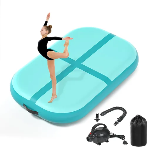Miniatura 18 de Colchoneta inflable de gimnasia de 6, 10, 13, 16, 20 pies, 4/8 pulgadas de grosor, con bomba de aire eléctrica para uso doméstico, entrenamiento