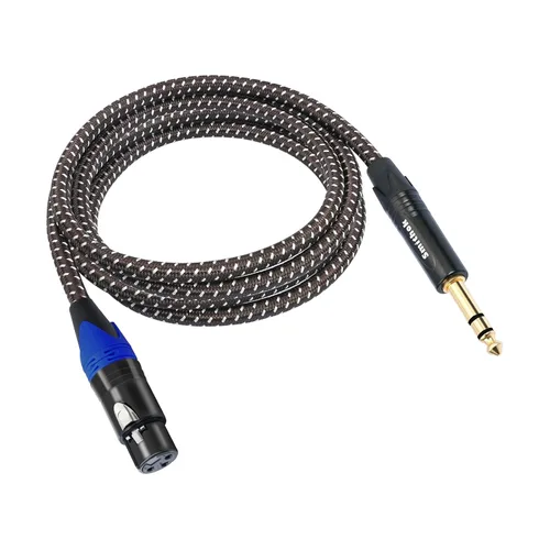 Miniatura 7 de Smithok Cable divisor XLR, cable doble hembra a macho Y (divisor XLR de 3 pines, 2 hembra a 1 macho), adaptador de audio de cable divisor