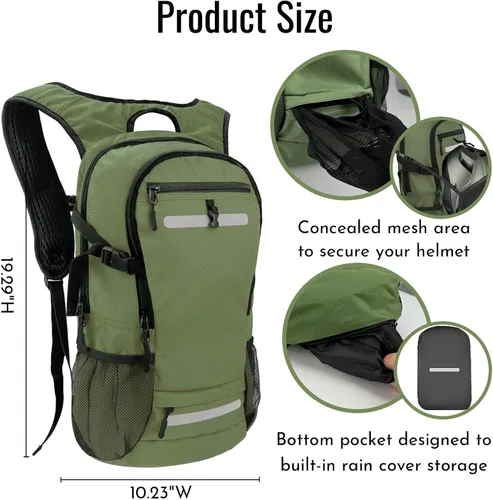 Miniatura 3 de Zavothy Mochila de senderismo multiusos de 18 litros con bolsa de agua de 3 L, mochila de hidratación duradera con compartimento aislado