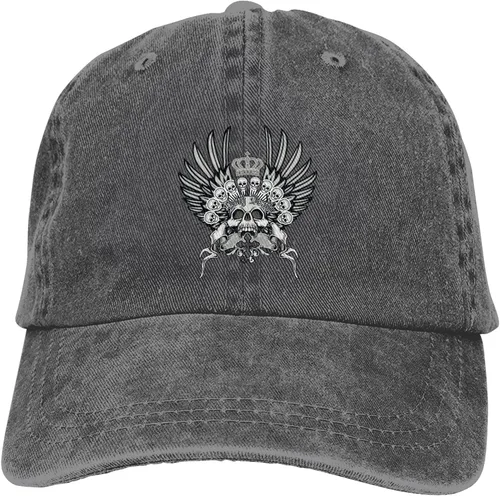 Miniatura 9 de Cowboy Hat Trendy Hats for Man and Women Djustable Four Season Outdoor Baseball Cap of Hell Skull with Angel Deep Heather