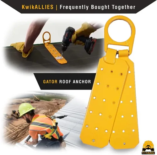 Miniatura 9 de KwikSafety - Charlotte, NC - GATOR [COMBO] Anclaje de techo reutilizable temporal + conjunto de cuerda de línea de vida vertical de 50 pies, probado