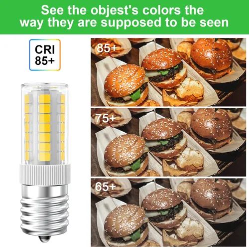 Miniatura 5 de Bombillas LED de microondas debajo del capó equivalente a 40 W, bombilla LED E17 regulable para campana extractora, refrigerador, 3 W 360 lm LED