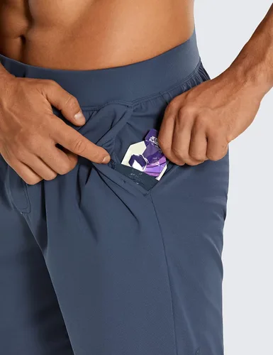 Miniatura 4 de CRZ YOGA Pantalones cortos de entrenamiento elásticos en cuatro direcciones para hombre, 79 pulgadas, suaves, duraderos, casuales, con bolsillos