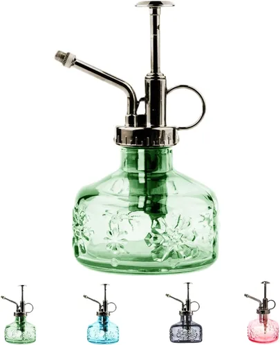 Miniatura 10 de XXXFLOWER Botella de spray para plantas de vidrio, rociador para plantas de interior, botella de riego para suculentas, estilo vintage alto