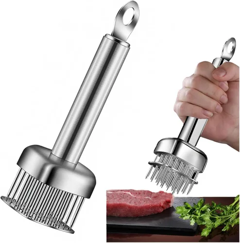 Ablandador profesional de carne con hoja de aguja afilada de acero inoxidable T316, herramienta de cocina resistente para ablandar carne de res,