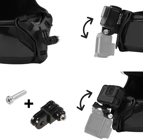 Miniatura 3 de Soporte de correa de barbilla para casco de motocicleta compatible con GoPro Hero 13, 12, 11, 10, 9, 8, 7, (2018), 6, Hero Black, DJI Osmo Action 5