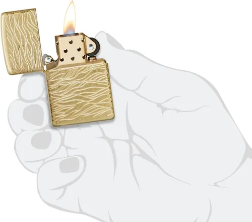 Miniatura 6 de Zippo Encendedor de Bolsillo de Latón Armor Pulido con Diseño de Ondas de Lujo