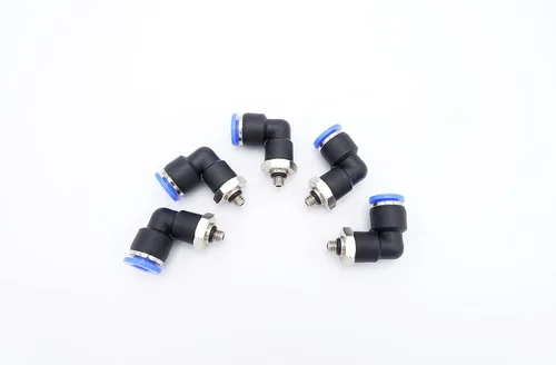 Miniatura 14 de Empuje para conectar conexión de tubo de 1/4" OD x 1/8" rosca NPT macho, codo neumático macho de aire línea de agua de aire de 90 grados codo