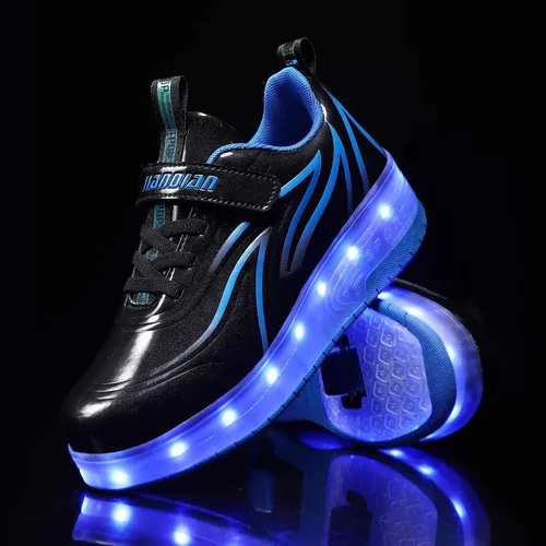 Miniatura 5 de Ufatansy Zapatos de patinaje con luz LED con ruedas, zapatos de rodillo USB Rechargealbe zapatos regalos para niños