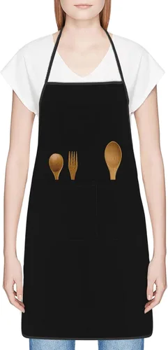 Miniatura 2 de Delantal de diseño personalizado para mujeres y hombres con bolsillos, delantal de cocina personalizado, diseño de logotipo de texto