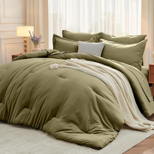 Miniatura 40 de MUXHOMO Juego de edredón de 5 piezas Twin XL, cama suave en una bolsa tamaño Twin XL, juego de ropa de cama para todas las estaciones con edredón