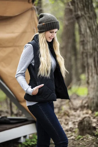 Miniatura 7 de Britt's Knits Gorro de punto para mujer Mainstay para clima frío, doble capa, estilo clásico, con puños, talla única