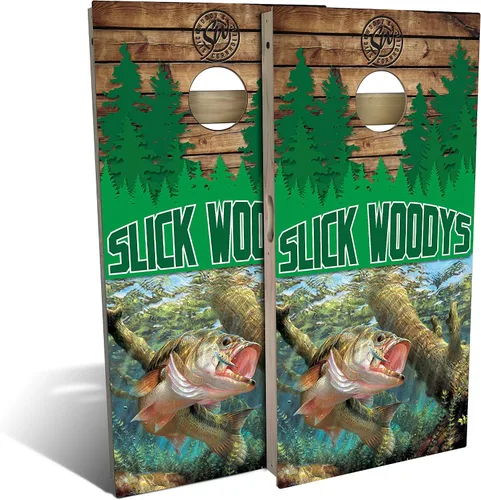 Miniatura 4 de Slick Woody's Tablas de Cornhole de grado profesional – Juego patriótico de lanzamiento de madera maciza de grano de madera maciza de 4 x 2 pies