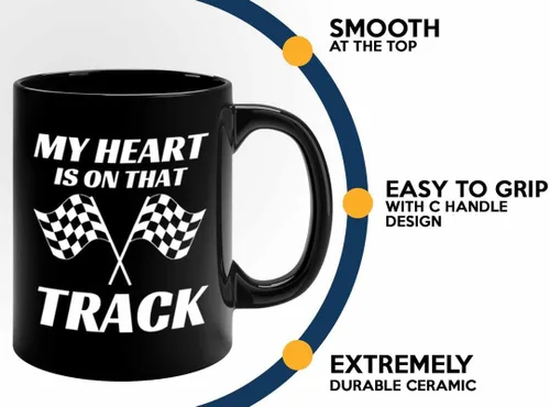 Miniatura 4 de Taza de café Racer de 11 onzas, color negro, On That Track - Fuel Speed Racer Car Guys Circuit Automotriz Racing Boy Regalos para él, papá, hombres
