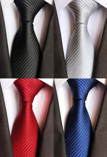 Miniatura 54 de WeiShang Lote de 6 corbatas clásicas de seda para hombre, corbatas tejidas jacquard