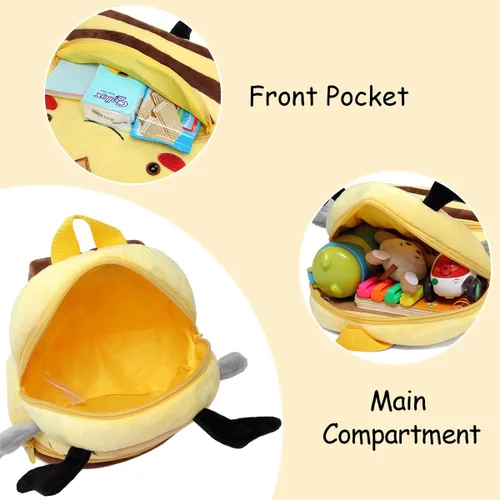 Miniatura 6 de KASQO - Mochila para niños y niñas mochila para niños pequeña y linda mochila de felpa suave para niños de 1 a 6 años