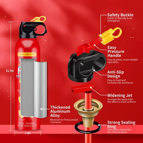Miniatura 2 de Extintor de incendios portátil con soporte que puede evitar el reencendido, mejor adecuado para la casa, automóvil, camión, barco, cocina, hogar