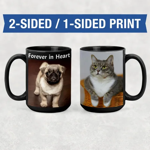 Miniatura 3 de Taza de café personalizada – Tazas personalizadas con texto en imagen, nombre de foto personalizado, logotipo, taza de cerámica – Cumpleaños, Negro