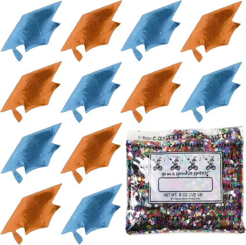 Miniatura 107 de Confetti Grad Cap Negro, Azul Marino Combo - 2 bolsas de media onza (1 oz)