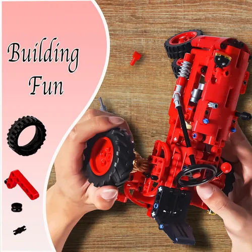 Miniatura 4 de Juego de 302 piezas de bloques de construcción, modelos clásicos de tractor agrícola para niños, kit de ingeniería de construcción para niños