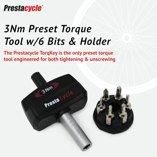 Miniatura 2 de Prestacycle Mini Bike TorqKeys - Herramienta de par preestablecida con 6 puntas y soporte - Compatible con broca hexagonal estándar de 1/4" - Elige