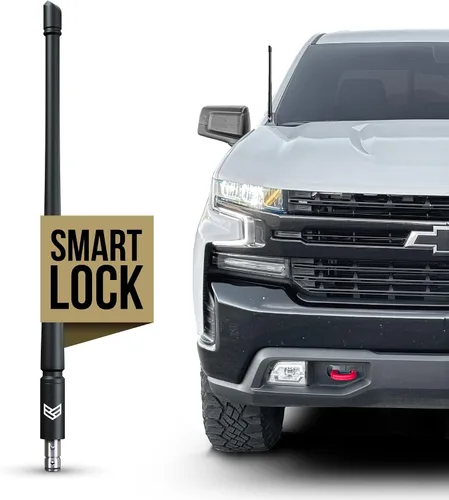 Miniatura 11 de RONIN FACTORY Antena de camión para accesorios Chevy Silverado y GMC Sierra, antirrobo, segura para lavado de autos, antena de repuesto corta