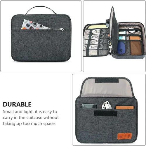 Miniatura 7 de Multi-Layer Electronic Organizer Bag with Tablet Pocket Portable Cable Storage Pouch for Travel Impact and Dust Resistant Digital Accessories Case
