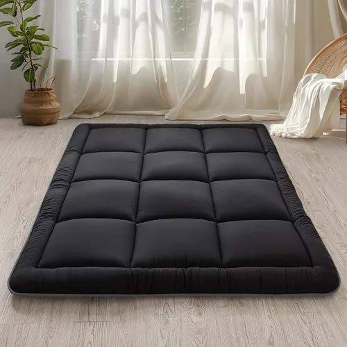 Miniatura 8 de WhatsBedding Colchón de Suelo Japonés Colchón Futon de 3" Gris Tapete Tatami Relleno de Espuma Viscoelástica Triturada Almohadilla para Dormir