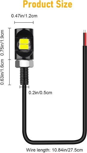 Miniatura 6 de Linkstyle 4 piezas luces LED de matrícula de 12V, lámpara de tornillo de etiqueta de matrícula de 8000K, impermeable, luces de bombilla LED