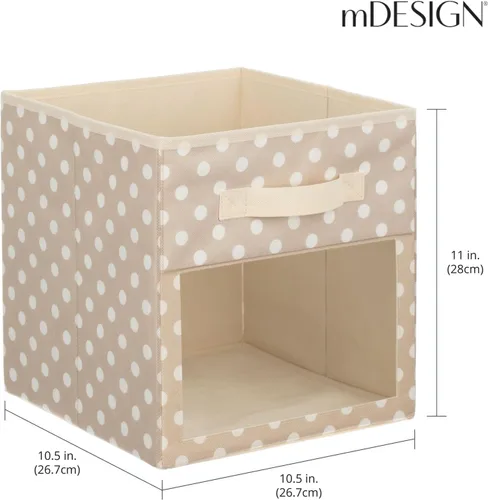 Miniatura 4 de mDesign Caja organizadora de tela para guardería/sala de juegos, organizador de armario, asa frontal/ventana para estanterías de muebles de cubo